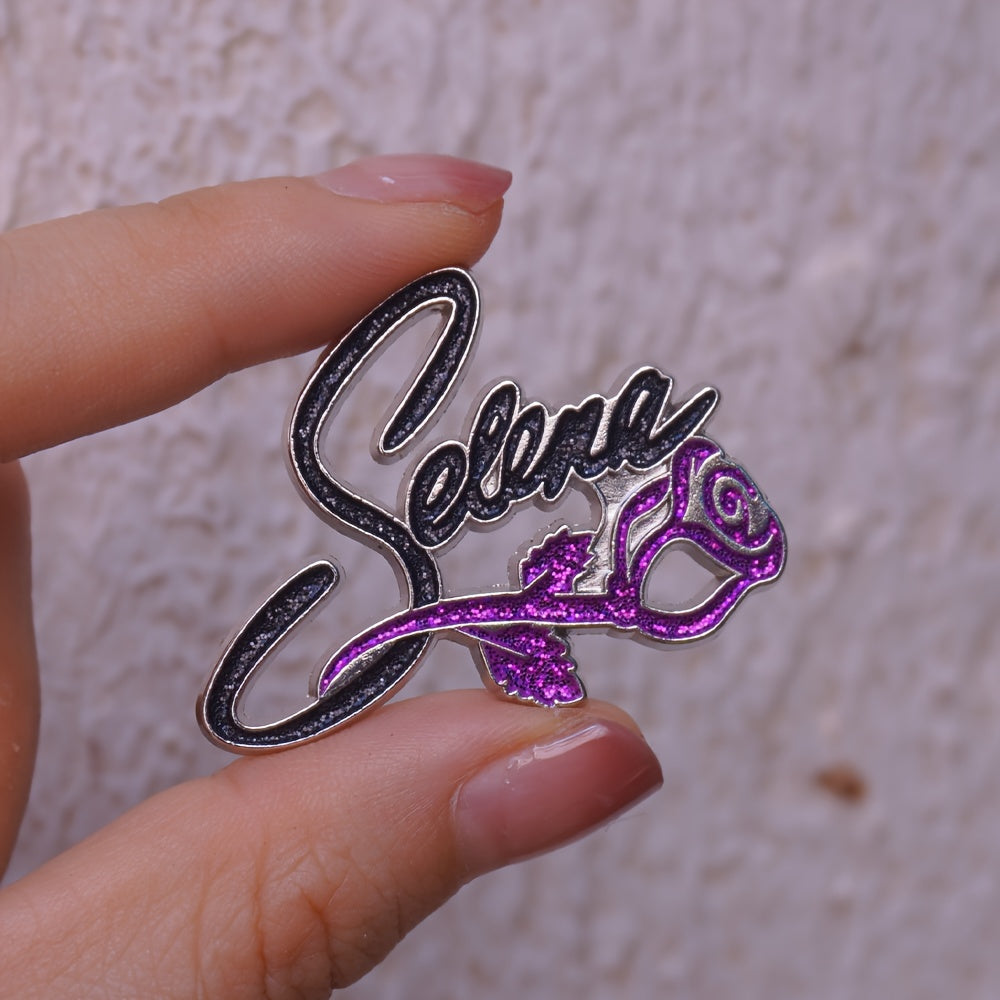 Emal roza yelka belgilari, zink alloy shlyapa kiyim bezaklari