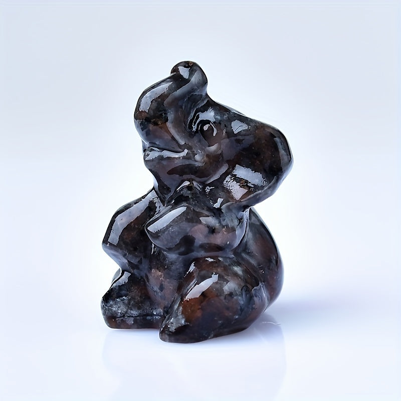 Natural Quartz Elephant Figurine for Tabletop Decor and Gift