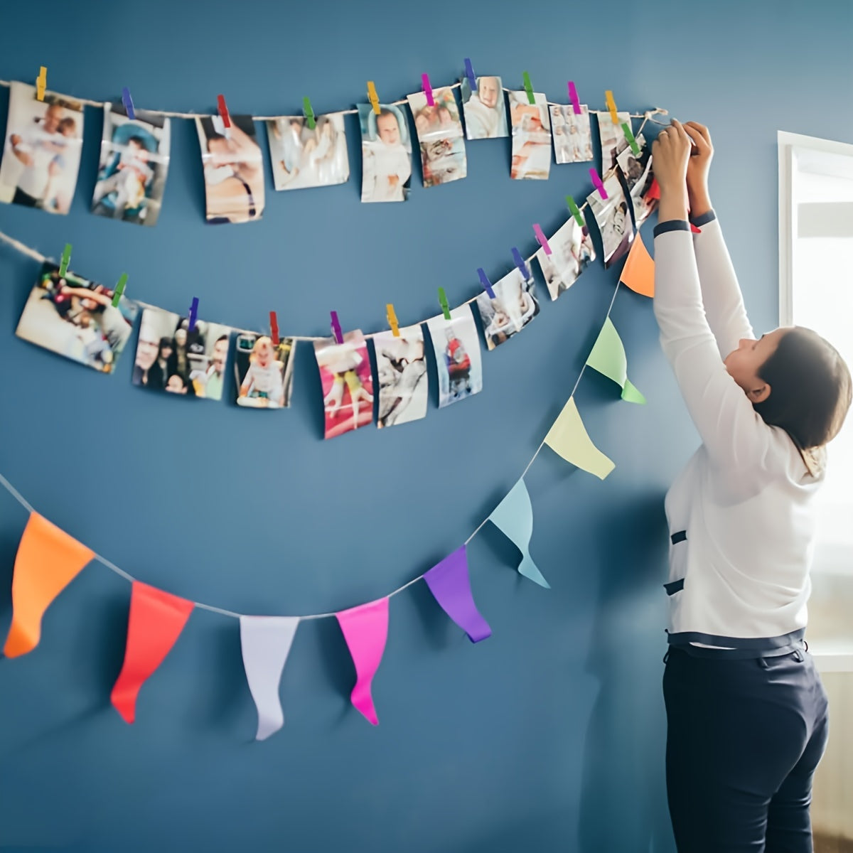 Colorful Wooden Mini Clothespins 1 Inch Reusable for Crafts Photos and Decor