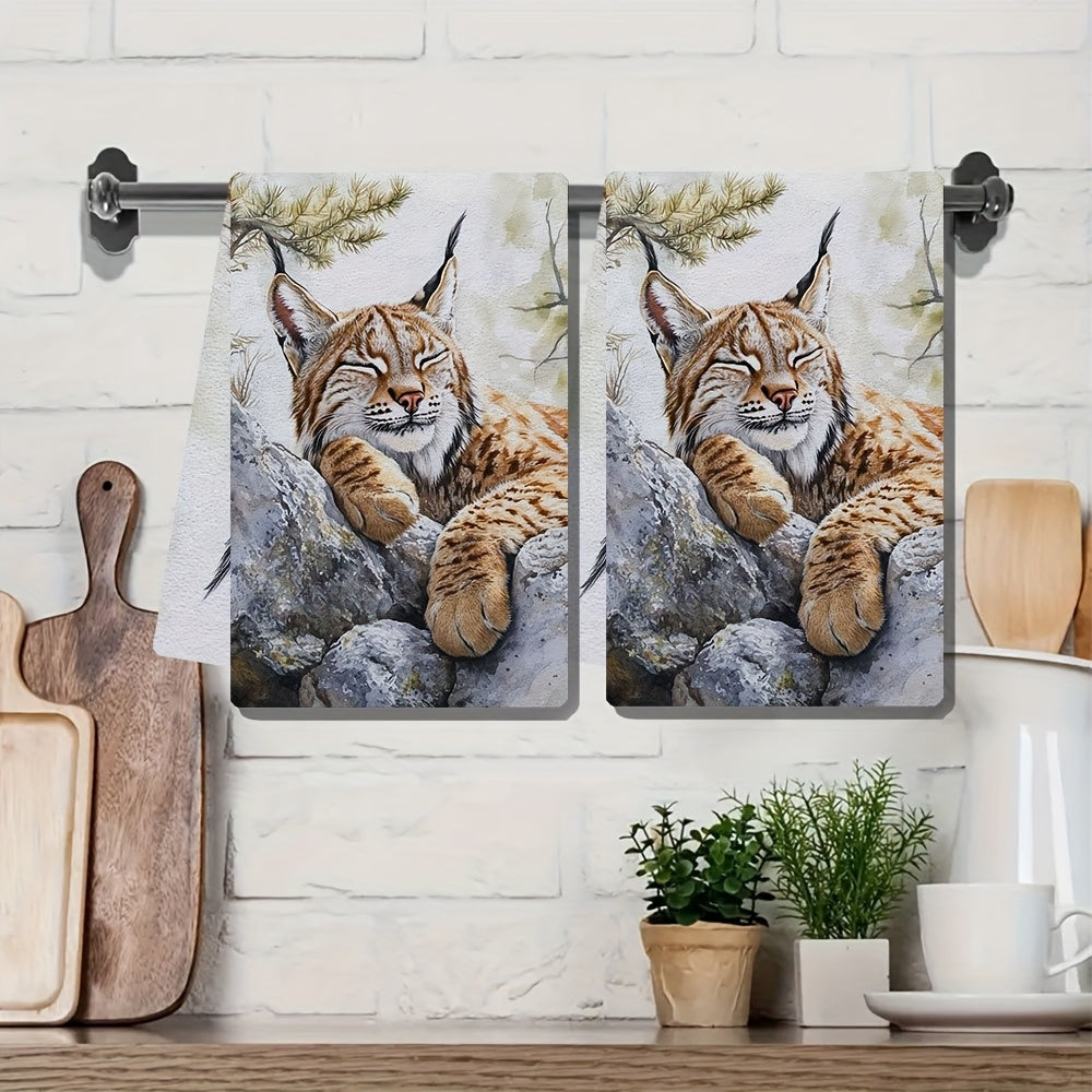 2 ta Ultra Soft oshxona sochiqlari to'plami 40x60cm, suv o'tkazmaydigan, qirg'oq dizayni