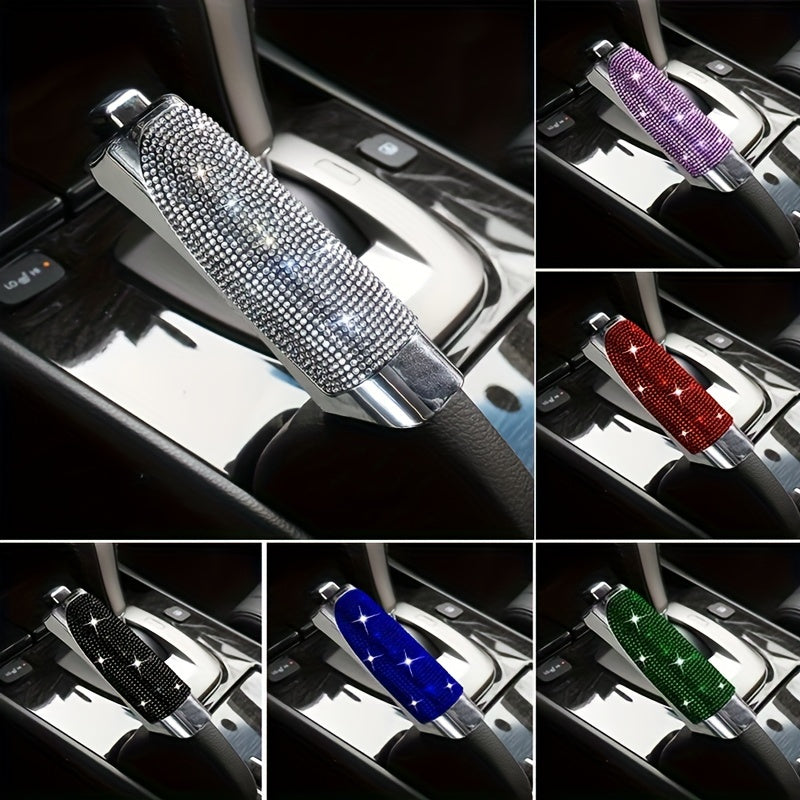 Car Handbrake Cover Bling Crystal Rhinestone Protective Cover Accessories