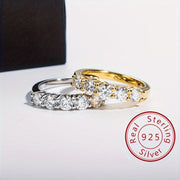 Sterling Silver Moissanite Engagement Ring 0.3CT Five Stone Wedding Jewelry