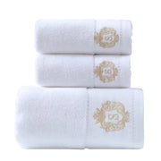 3-Piece Cotton Bath Towel Set White Large 71x140cm for Home Hotel Use