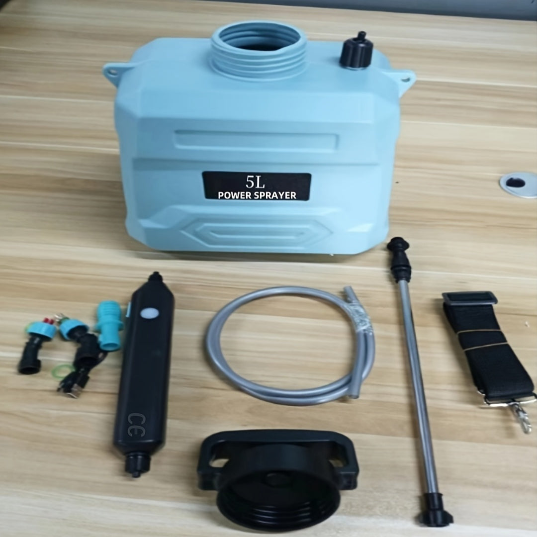 Electric Watering Can 5L Rechargeable USB Blue Plastic Adjustable Nozzle