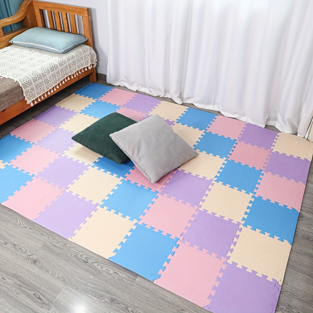 48 dona bir-biriga yopishadigan ko'pikli pol matosi 30.48cm, suv o'tkazmaydigan, sirpanmaydigan, ichki va tashqi foydalanish uchun mos