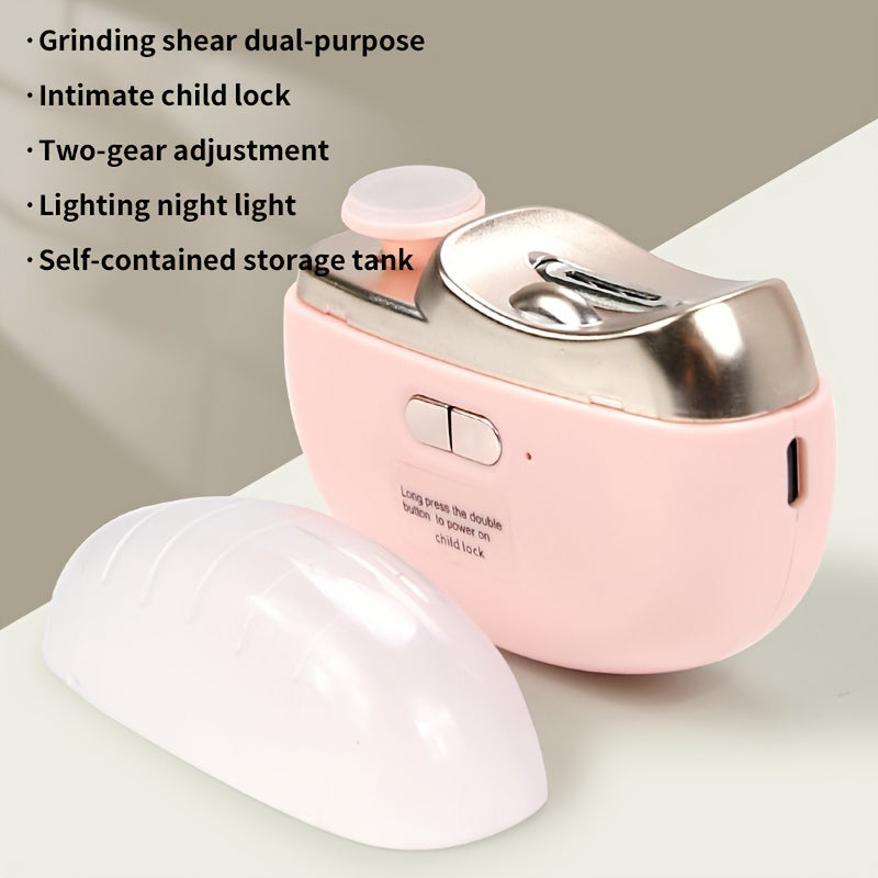 Electric Nail Clipper and Polisher USB Rechargeable Portable with Built-in Nail Debris Storage