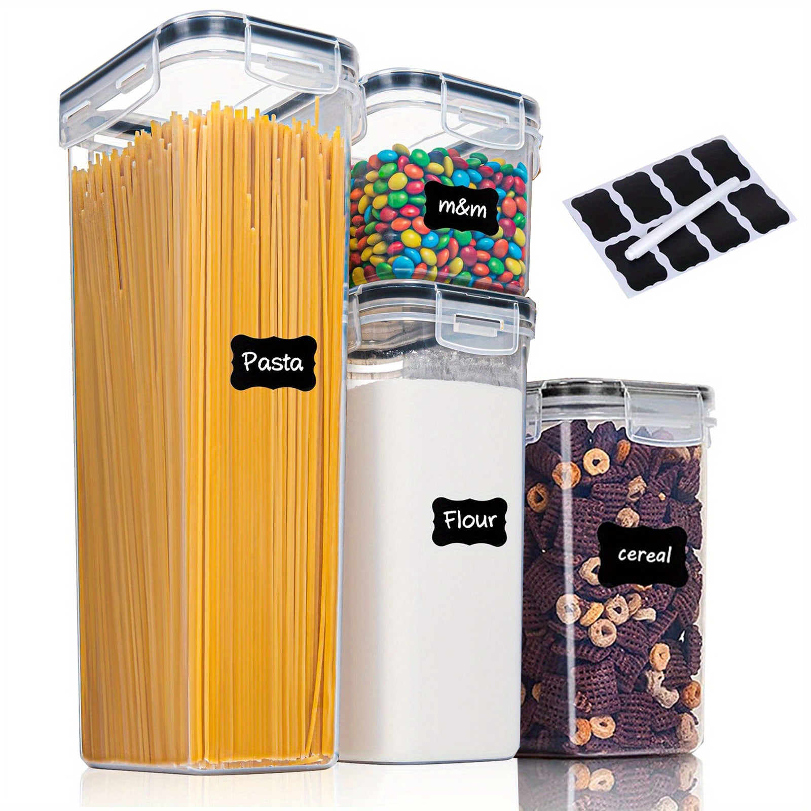 BPA Free Plastic Food Storage Containers Set for RV Kitchen Cereal Canisters