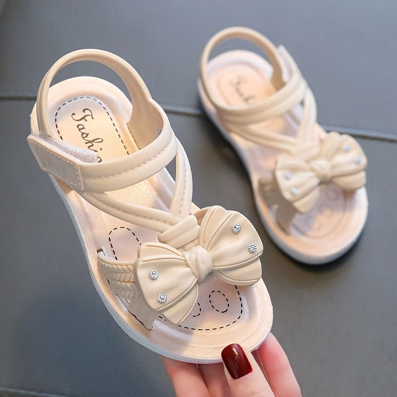 Детские летние сандалии для девочек средних и больших размеров с цветочным узором, PVC, низкий топ