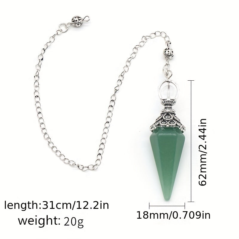 Натуральный шестиугольный пирамида кристалл маятник подвесной украшение многоцветный драгоценный камень ювелирные изделия