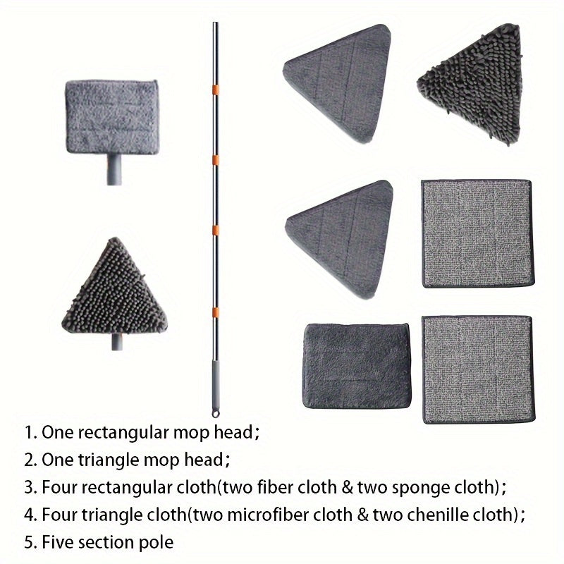 Devordagi, shiftdagi va poldagi tozalash uchun kengaytiriladigan tozalash asbobi