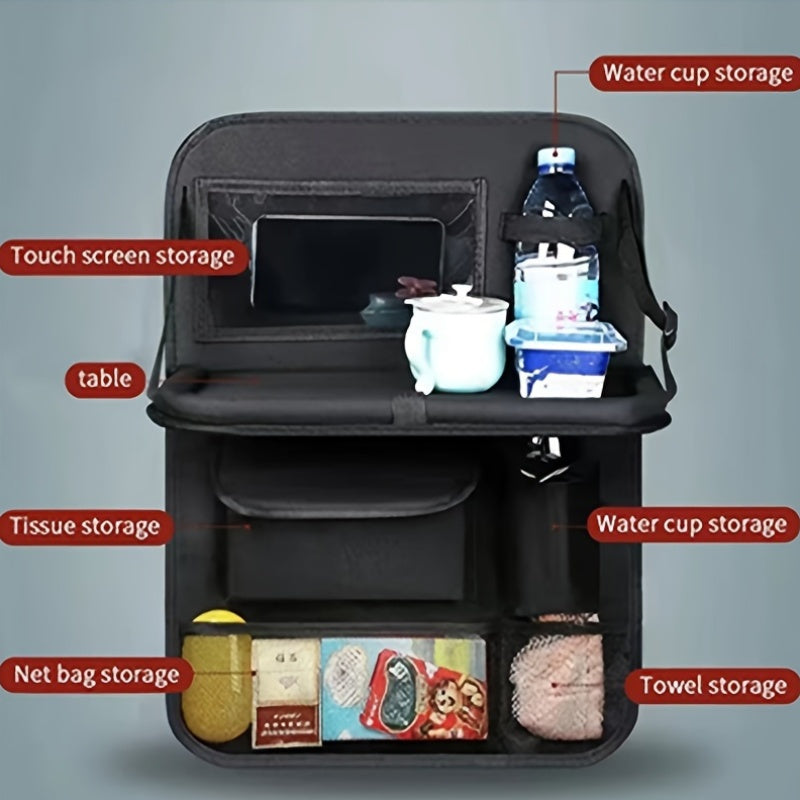 Universal Car Seat Organizer with Tablet Holder Foldable Storage Multi-Pocket