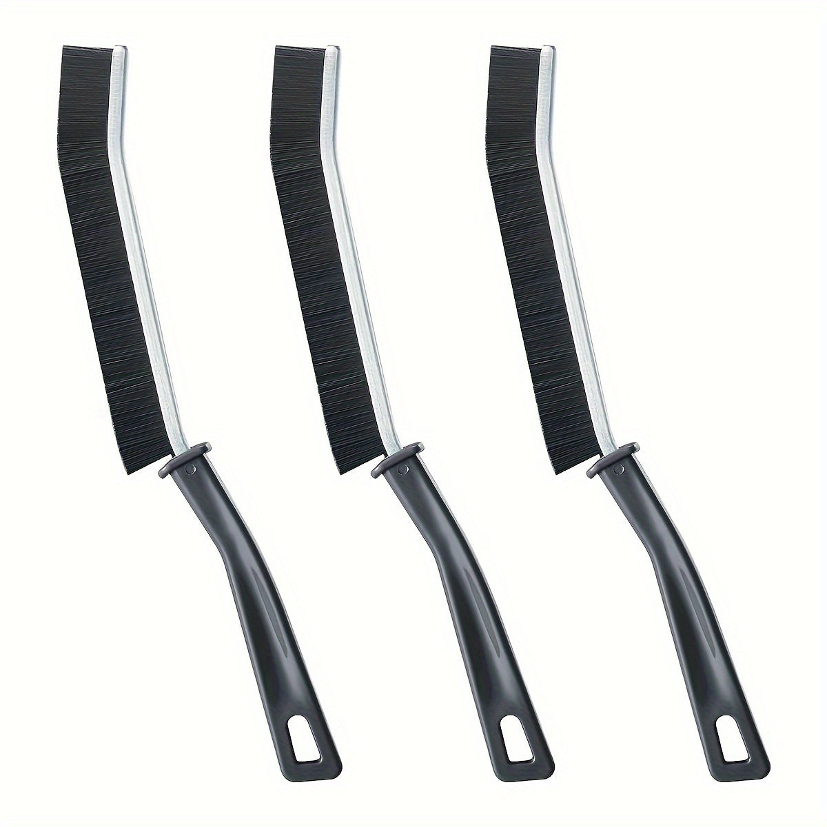 3-Pack Multipurpose Gap Cleaning Brushes Plastic Handle Medium Firmness For Bathroom Kitchen