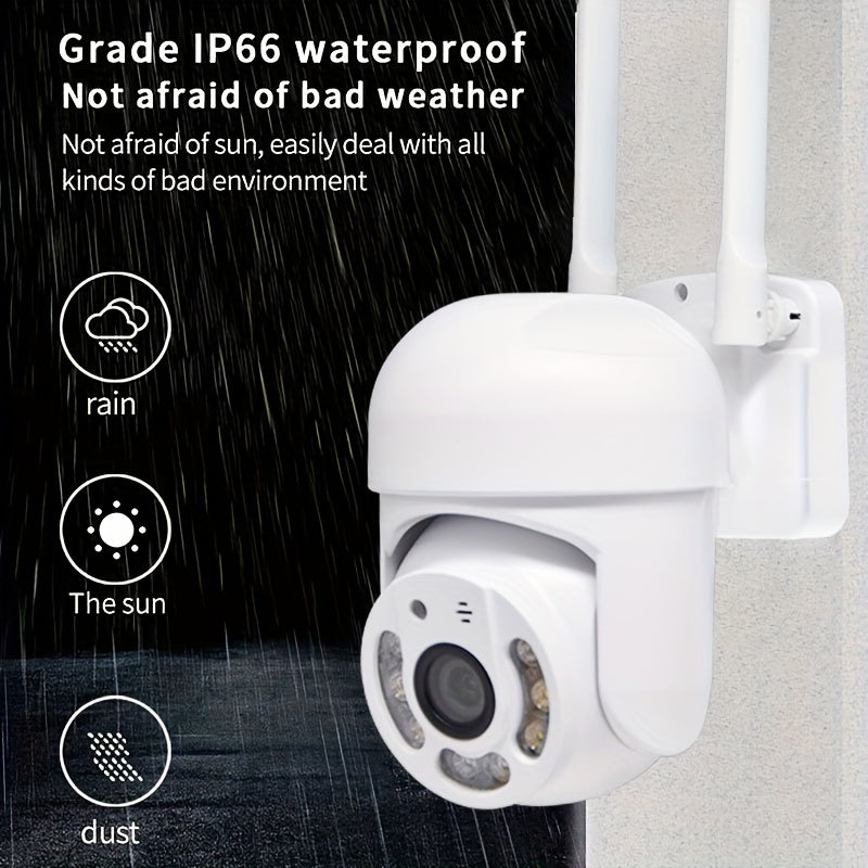 Outdoor WiFi Security Camera with Pan Tilt Auto Tracking Night Vision Two-Way Audio Waterproof CCTV