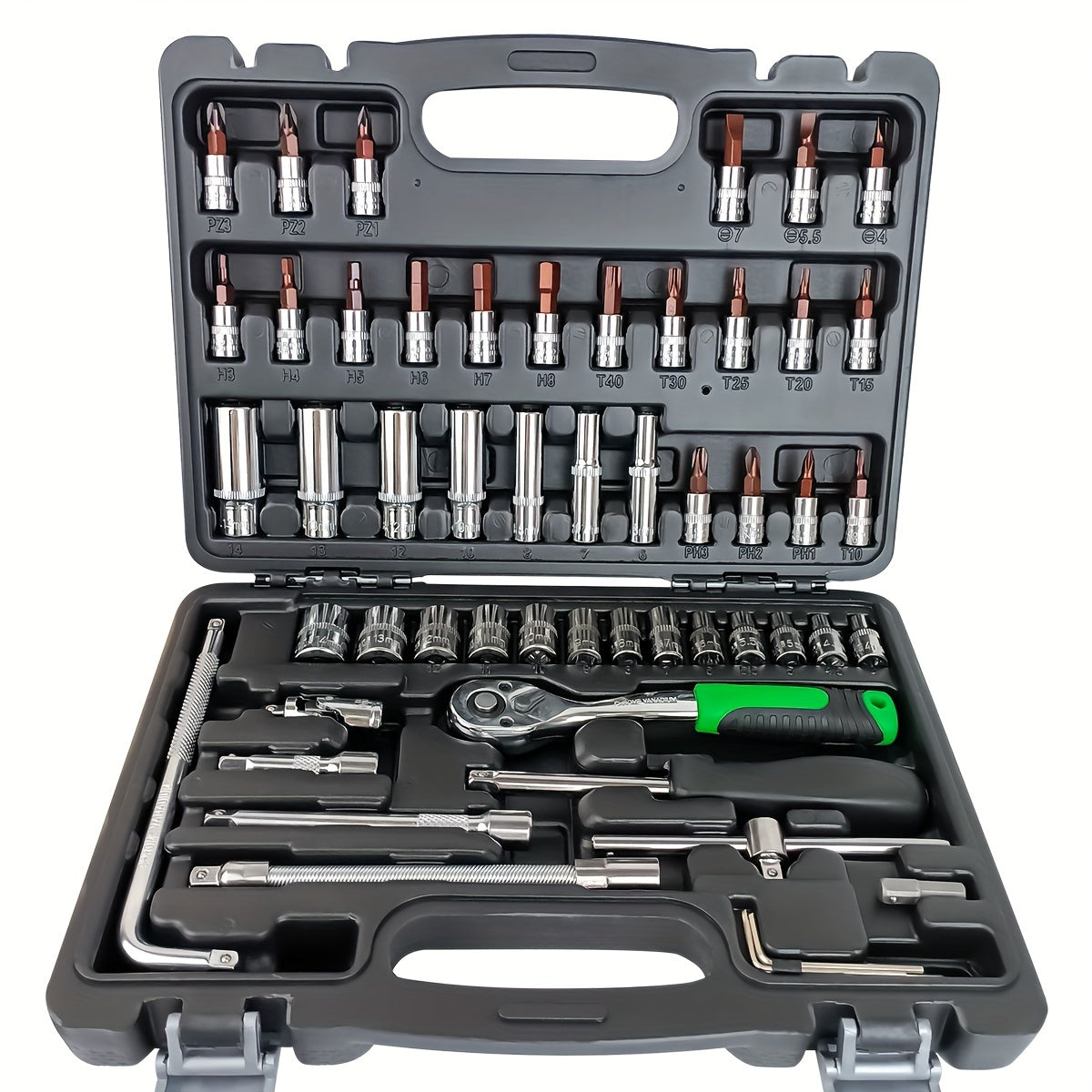 121-Piece Socket Wrench Set with 72-Tooth Ratchet and Tools for Vehicle Maintenance