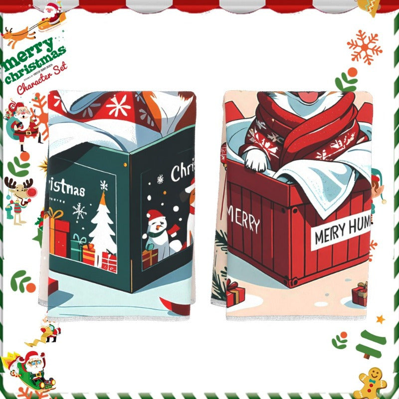 Набор из 2 мягких полиэстеровых кухонных полотенец, 45,72x66,04 см, современный рождественский дизайн, легкий уход, машинная стирка, прямоугольные тканевые салфетки для кухонного декора