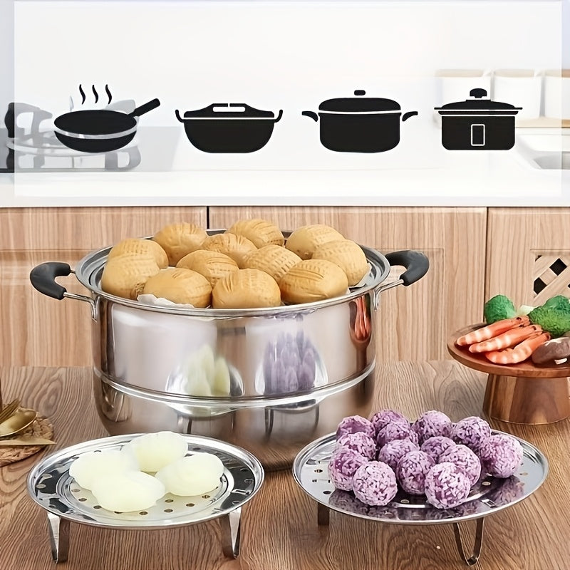 Rejillas de acero inoxidable para vapor para mantou, huevos y más, compatible con ollas de 18-24 cm