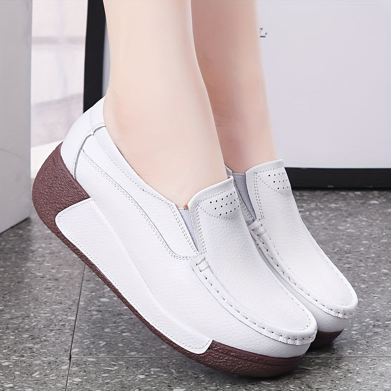 Women's Flat Loafers Casual Slip-On Platform Shoes Lightweight Comfortable
