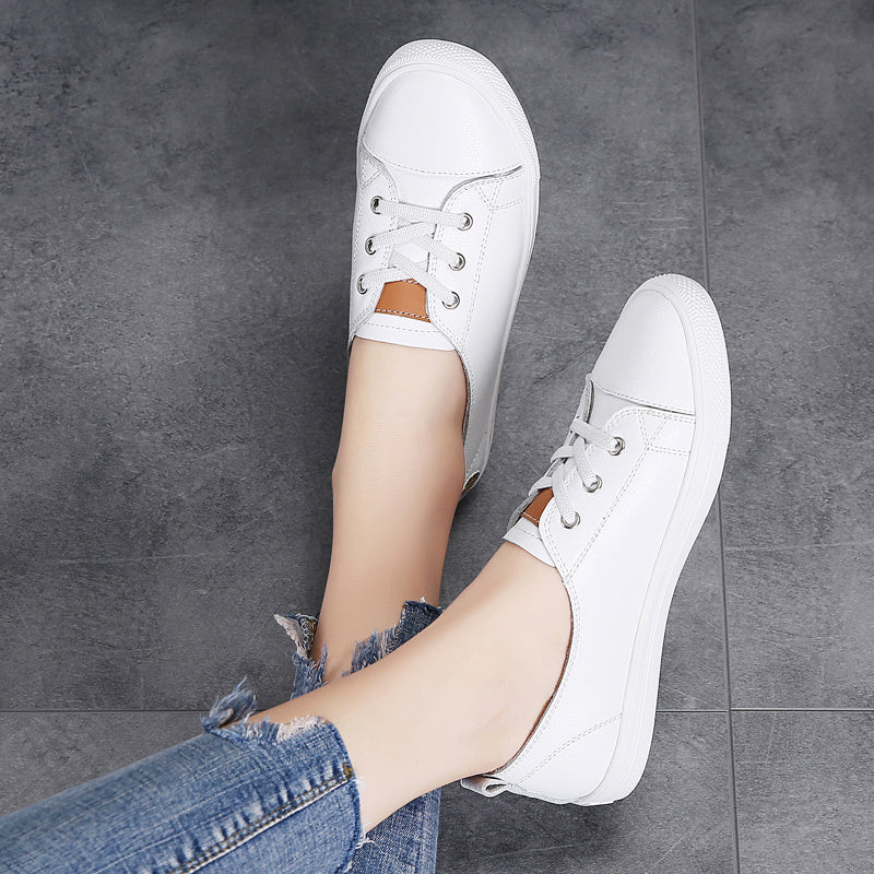 Women Casual Black White Canvas Sneakers with Golden Accents