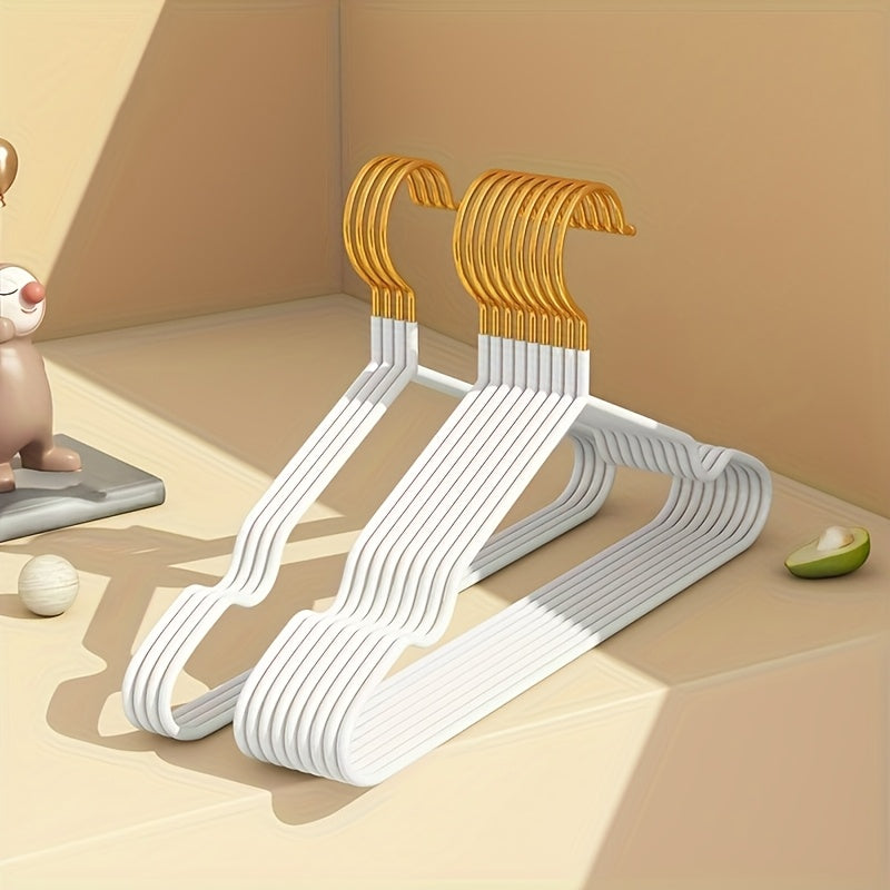 Set of 10 Stainless Steel Chrome Finish Metal Shirt and Coat Hangers