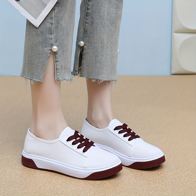 Women's Breathable Slip-On Sneakers All-Season Flat Shoes Black White