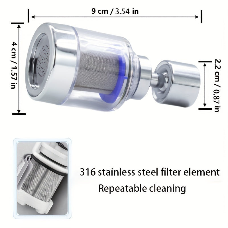 Stainless Steel Mesh Faucet Filter with Large Angle and Reusable 316 Stainless Steel Screen
