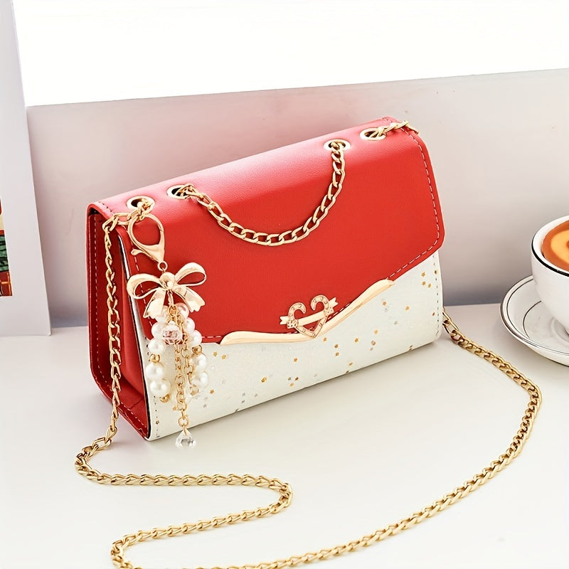 Mini Crossbody Bag with Sparkling Sequins Lightweight PU Adjustable Strap for Holidays and Gifts