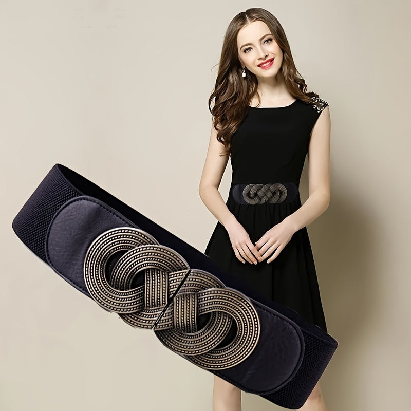 Женский широкий эластичный пояс в винтажном стиле декоративный корсет для платьев и жакетов