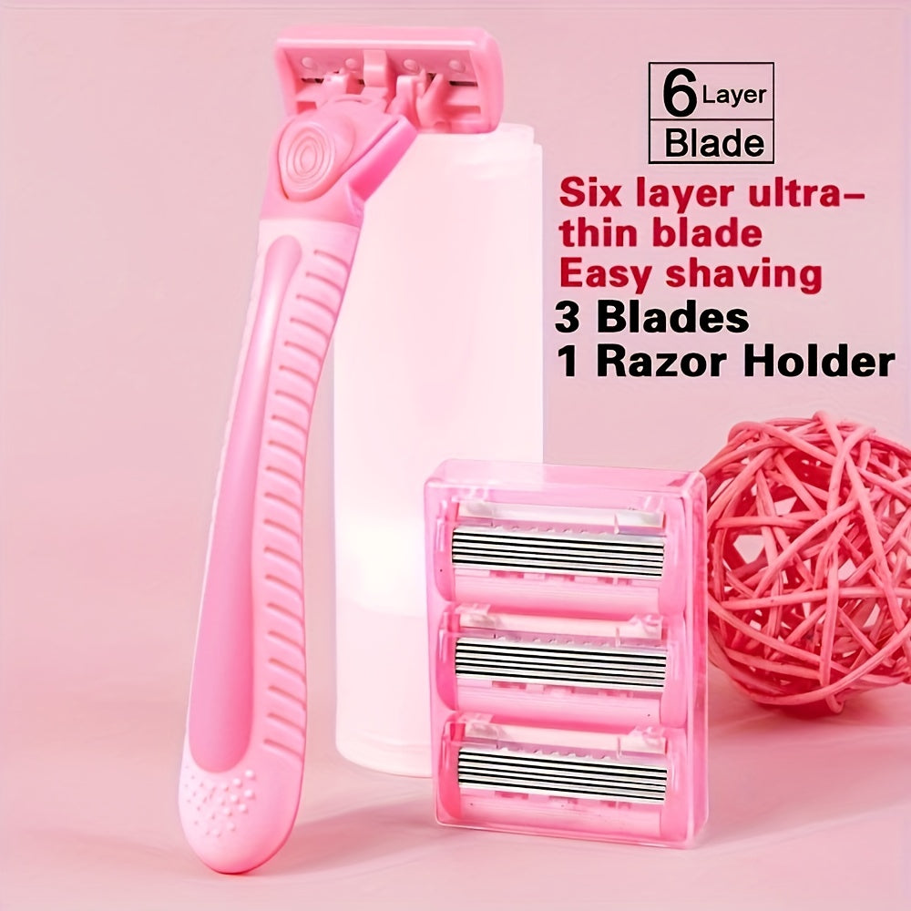 Kit de depilación de bikini para mujer con cuchillas de acero inoxidable, hipoalergénico, lavable