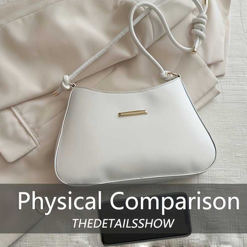 Black Square Handbag with Zipper Closure Crossbody Edge Paint Detail PU Casual Women's