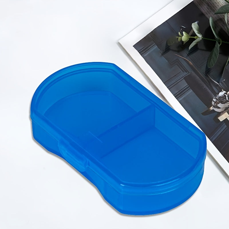 Portable Sealed Dust-Proof Pill Box With Two Compartments Plastic Storage Organizer