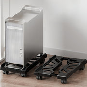 ABS Desktop Computer Tower Stand with Rolling Wheels and Adjustable CPU Holder for Home Office