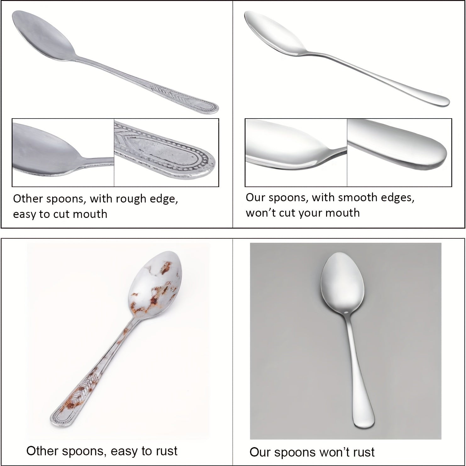 "Qizingiz yoki o'g'lingiz uchun samimiy xabar bilan o'yilgan zanglamas po'lat qoshiq - yaqinlaringiz uchun mukammal sovg'a, qahva yoki choy uchun mos, tug'ilgan kunlar, Rojdestvo, Halloween, Otalar kuni yoki shunchaki sabab bilan ideal."