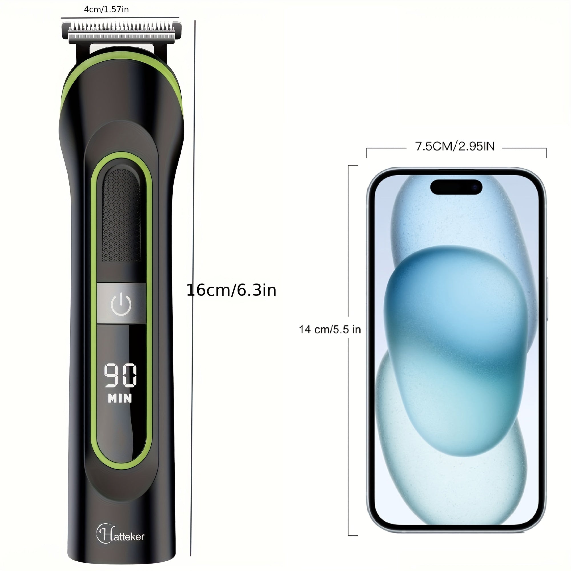 Electric hair clipper with nose hair trimmer facial beard sideburn LCD display