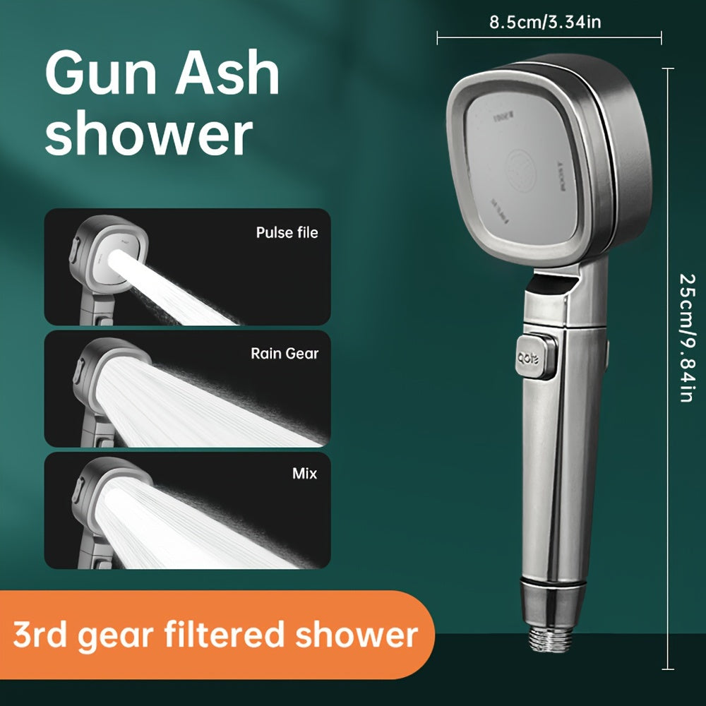 Qo‘l shower boshligi 4 ta purkash naqshlari bilan devorga o‘rnatiladigan suv to‘xtatuvchi kuchli purkash tizimi