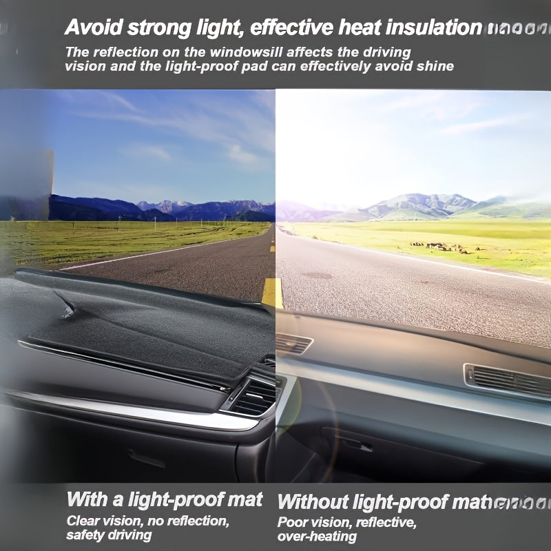 Interior Center Console Dashboard Mat Anti-Glare UV Protect Polyester