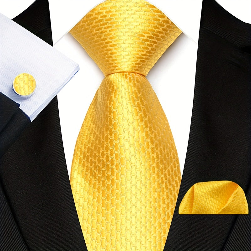 Men's Paisley Tie Cufflinks and Handkerchief Set for Gift