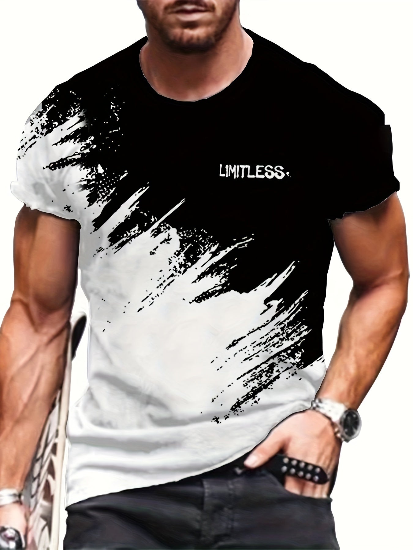 Plus Size Men's Geometric Pattern Sweatsuit Set Polyester Knit Casual Lounge Wear