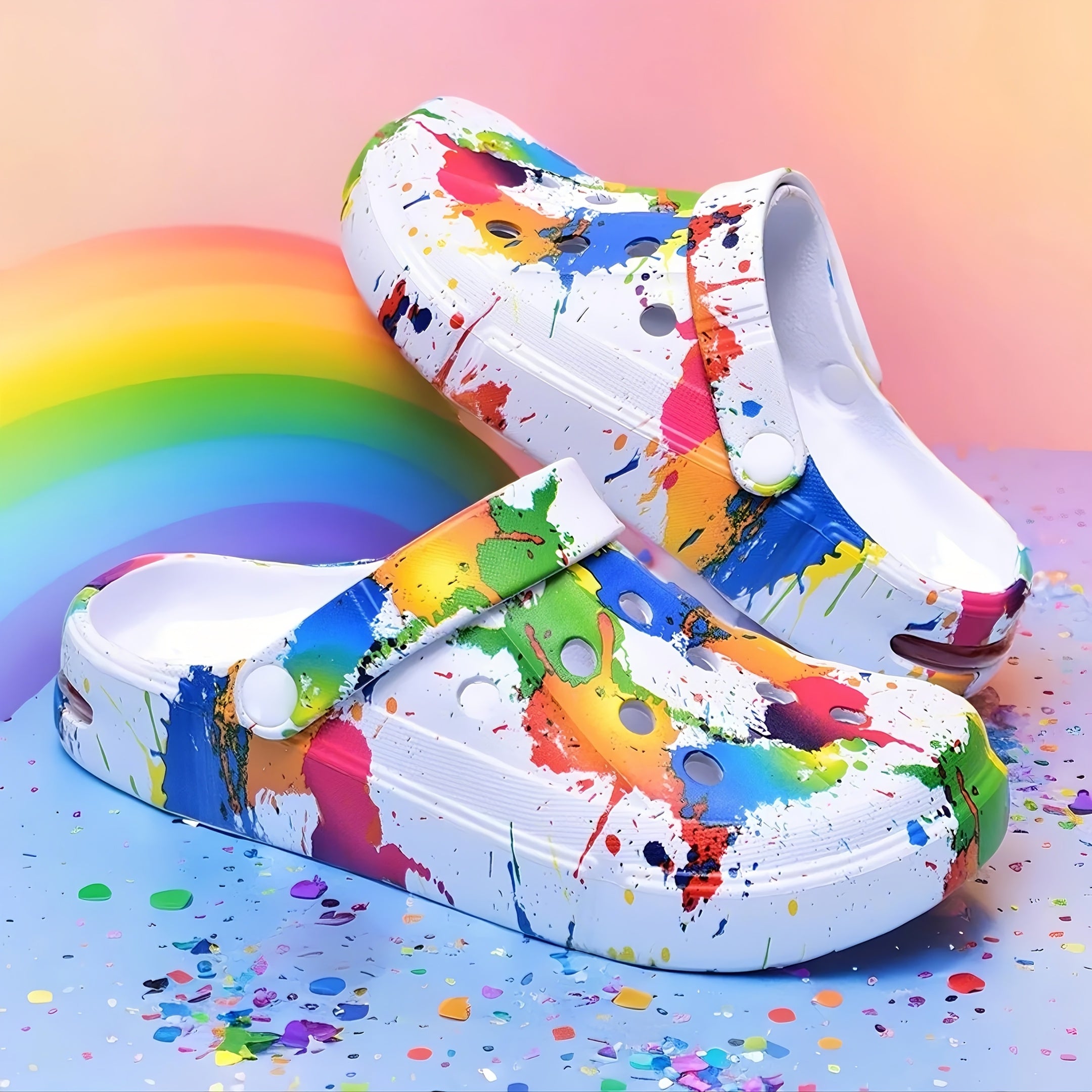 Women's Slip-On Sneakers Ink-Jet Printed Lightweight Casual Shoes