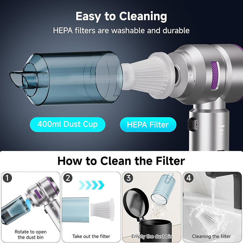 Handheld Wet Dry Vacuum Cleaner Car Dust Blower High Power with Accessories