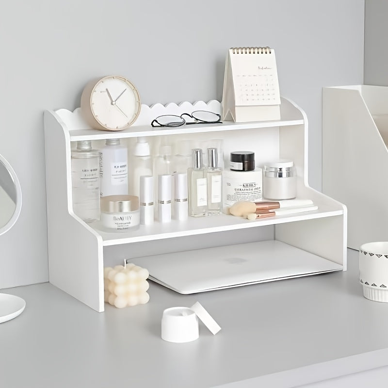 Double Layer Desktop Organizer for Cosmetics Stationery Books in Dorm Office