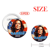 2024 Presidential Campaign Buttons Set of 5 Minimalist Style Round Badges 5.9cm