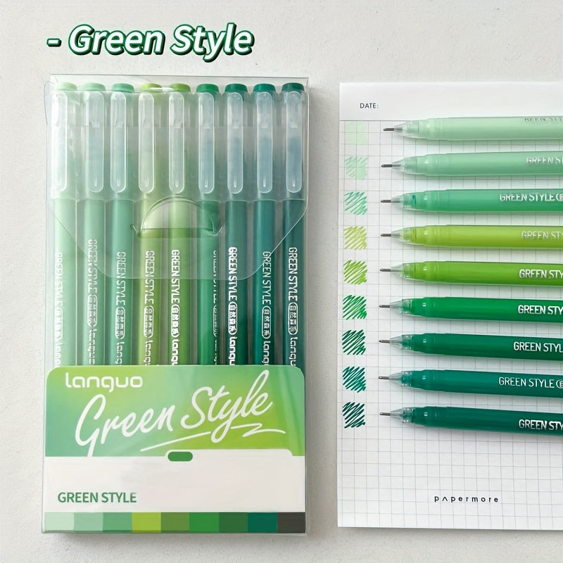 9 шт. ручек для каллиграфии с ретро-палитрой цветов Моранди и сменными чернильными картриджами, складывающимися