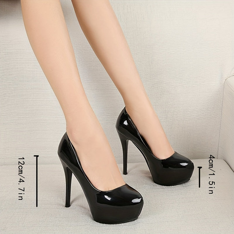 Women's Solid Color Platform Shoes with Stiletto Heel for Party Wear