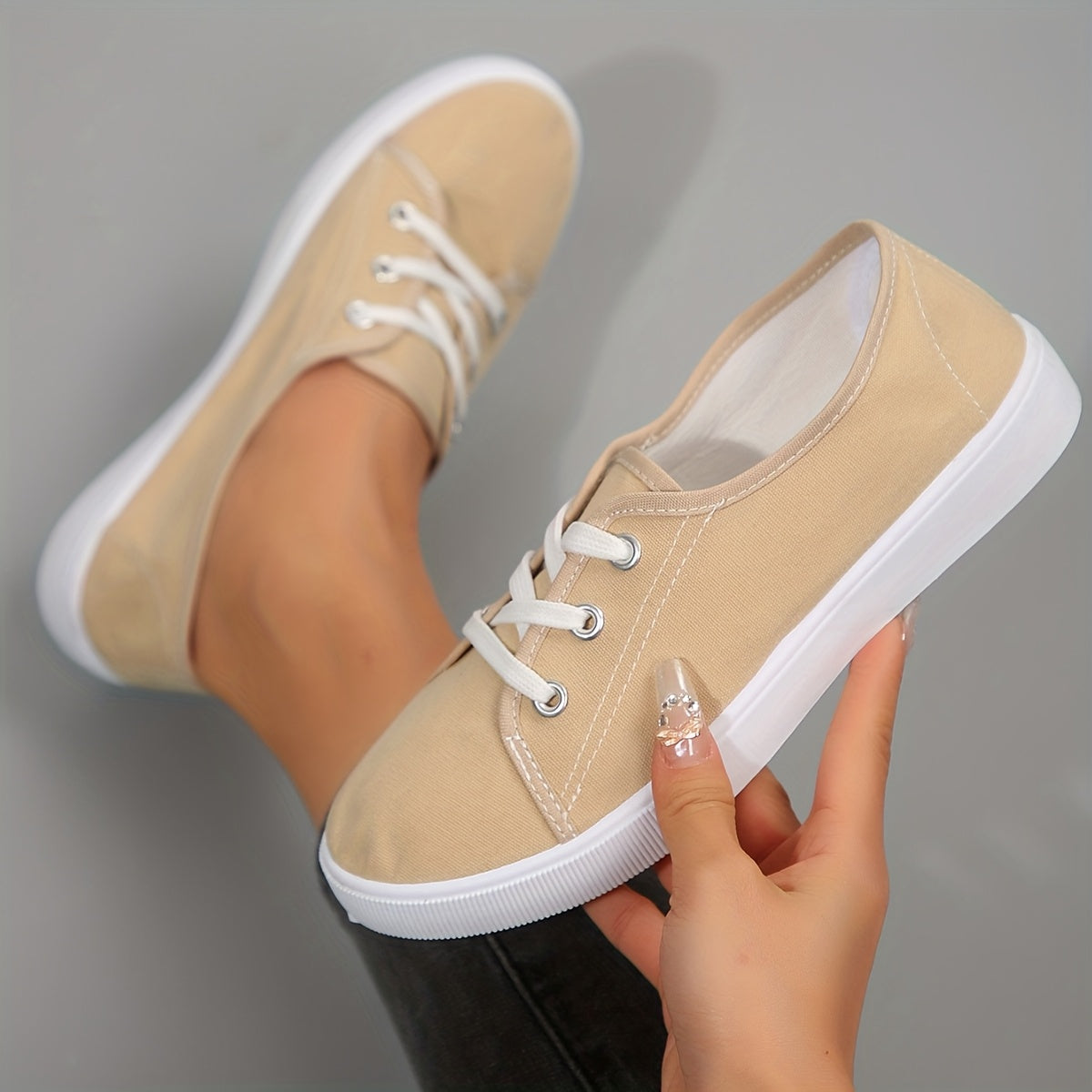 Ayollar uchun nafas oladigan kundalik sport poyafzallari, rezina taglik, engil, barcha mavsum uchun