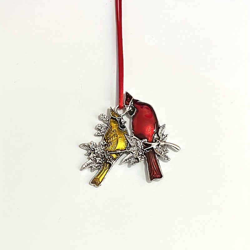 Adorno de árbol de Navidad de metal con diseños de oso, paloma y pato mandarín para decoración navideña