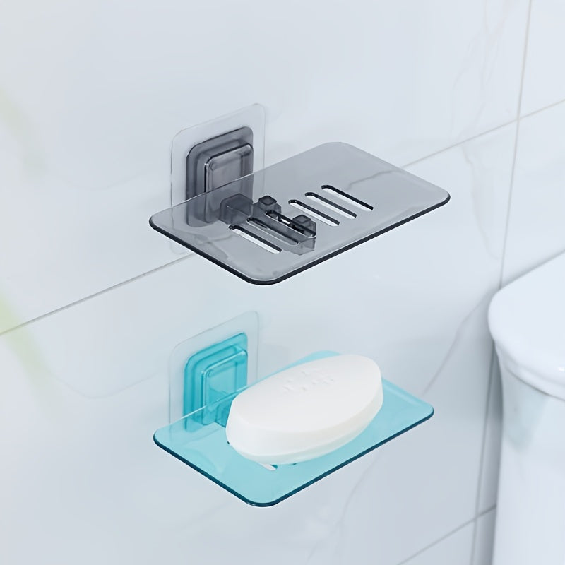 Wall-Mounted Soap Dish No Drilling Space-Saving Bathroom Organizer