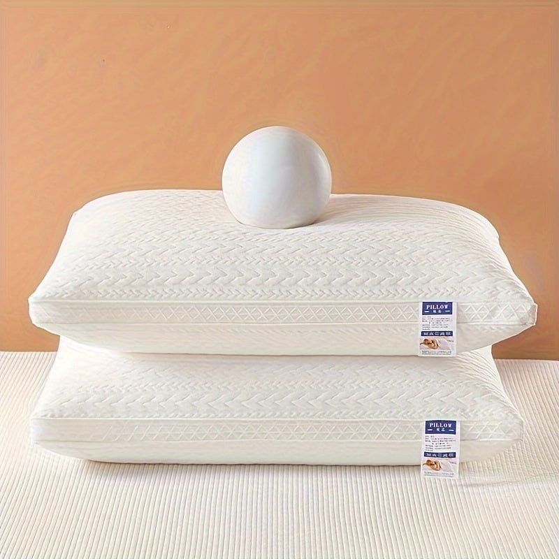 Supportive Bed Pillow with Wheat Ear Grid and Net Edge for Neck and Shoulder Comfort