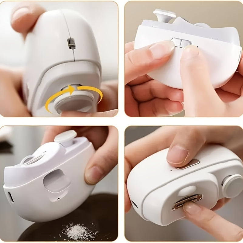 Electric Nail Clipper and File Kit with Anti-Pinch, USB Rechargeable, Portable, Long Battery Life