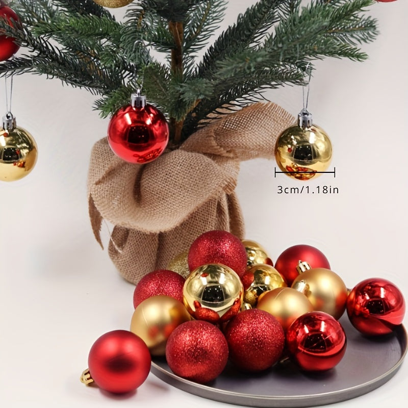 Paquete de 24 bolas de Navidad irrompibles de 1.18 pulgadas para decoraciones de árbol