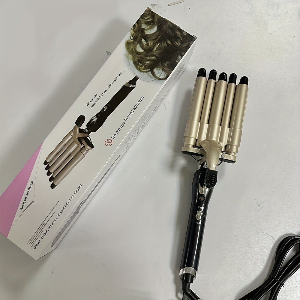 Ceramic Curling Iron with 5 Interchangeable Tubes for Waves and Curls